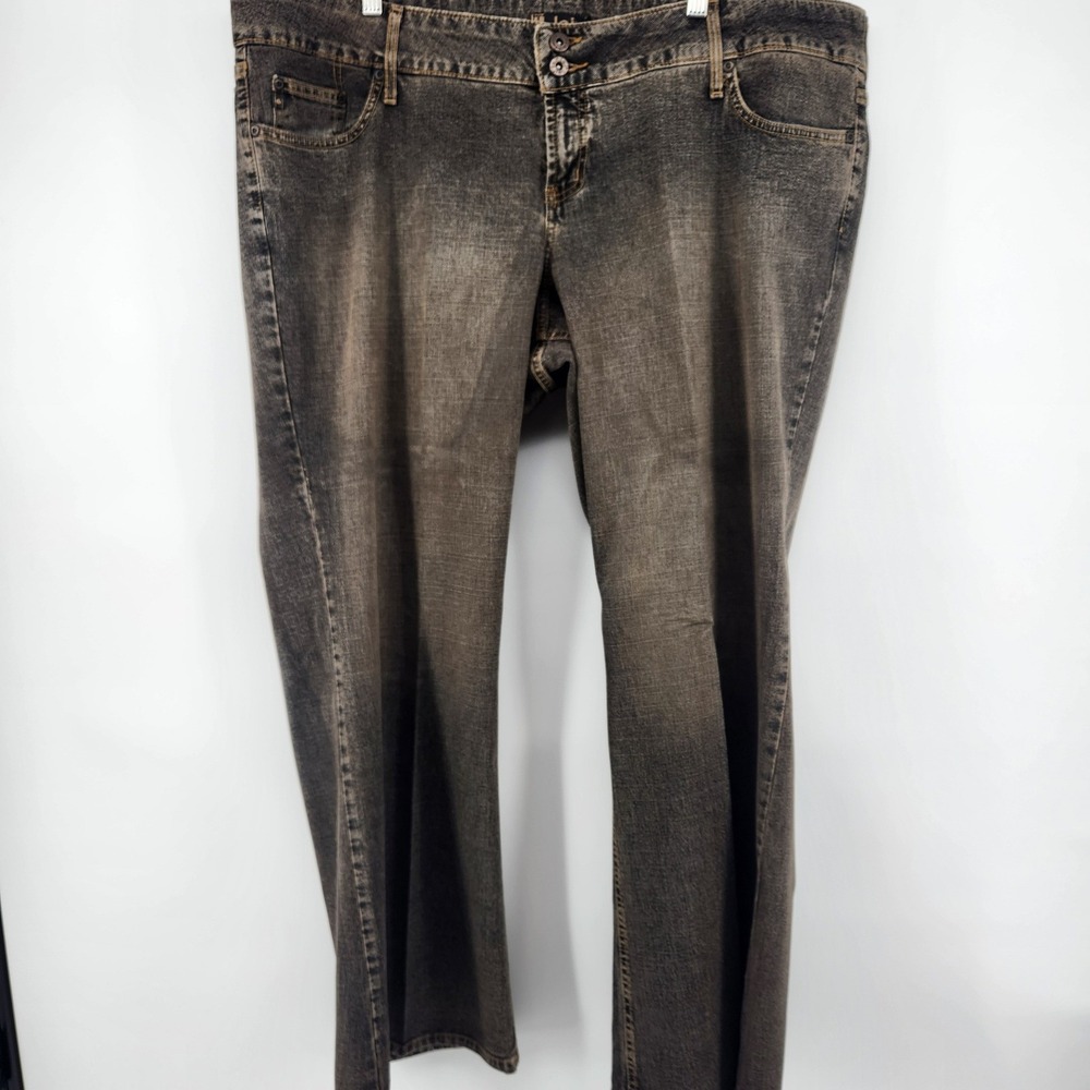 LEI Low Rise Grunge Y2KVTG Faded Dark Wash Straight Leg Jeans Black Size 24 plus